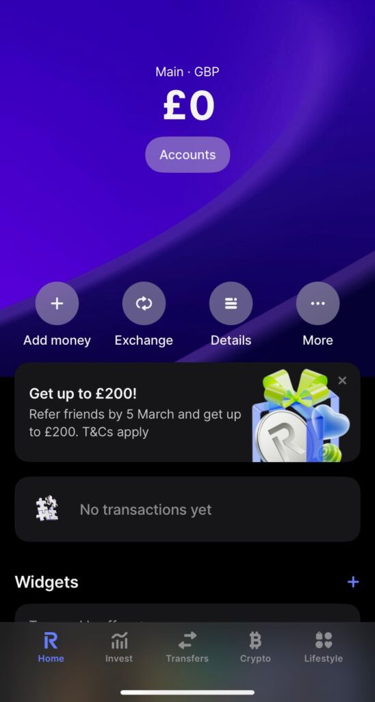 Revolut Mobile App Interface