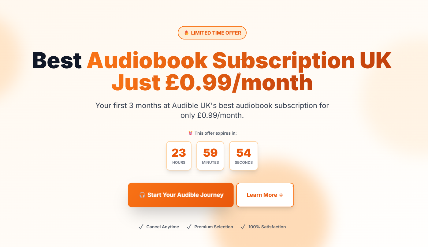 Best Audible Offers UK for 99p