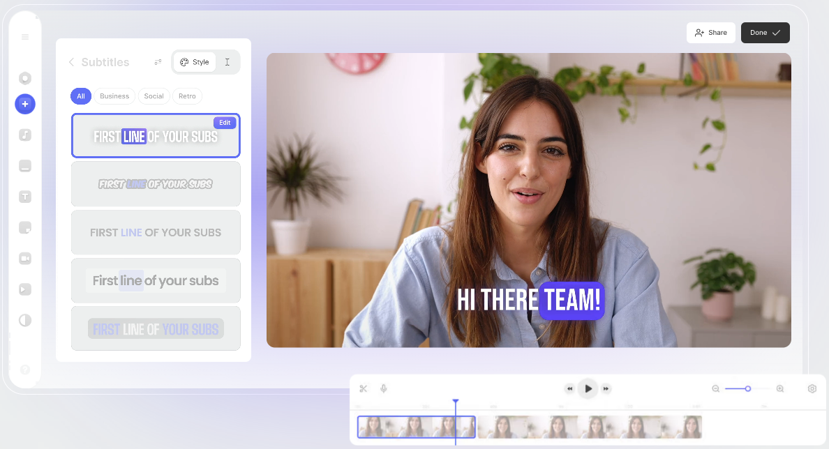 VEED.io Video Editor Interface